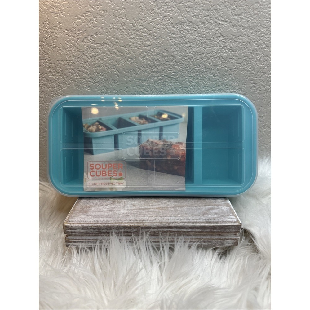 $16 🌙 Souper Cubes 1 Cup Freezing Tray Freezer Storage 4 Servings NWOB